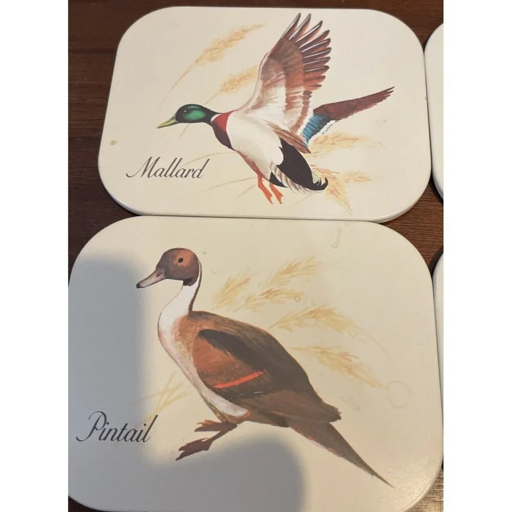AVON Chesapeake Collection‎ Mallard Ducks SET of 4 Beverage Drink Coasters 1981